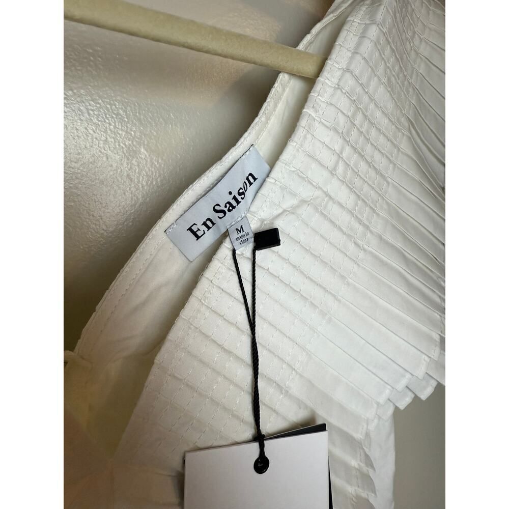 NWT En Saison Lorena Blouse in White Sz. M - Picture 4 of 5